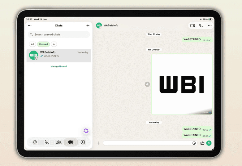 WhatsApp iPad’e Mac tarzı kenar çubuğu getirdi, alt sekme kalkıyor