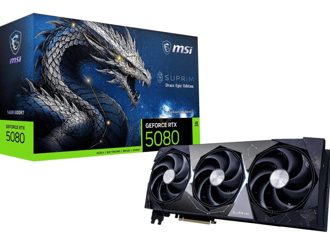 MSI RTX 5080 SUPRIM DRACO EPIC, 2775 MHz frekansla geliyor