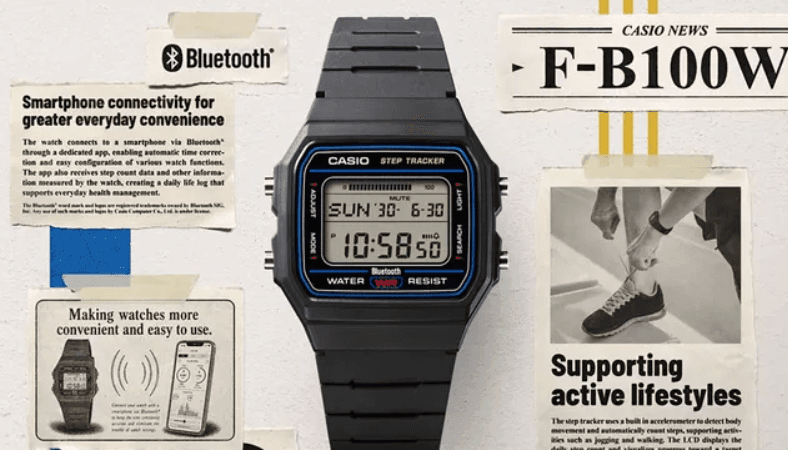 Casio F-B100W, retro tasarıma adım sayma özelliği ekliyor