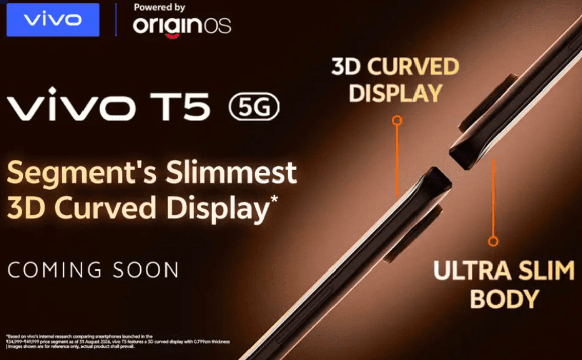 Vivo T5 5G için geri sayım başladı: İnce tasarımıyla dikkat çekiyor