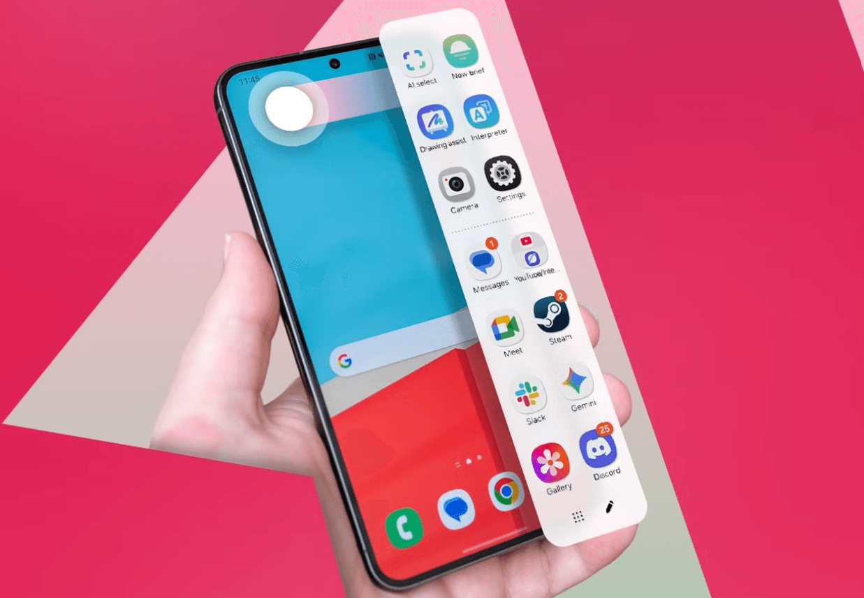 One UI Edge paneli: kenardaki o şeffaf sekme Galaxy’yi çekmeceye çeviriyor