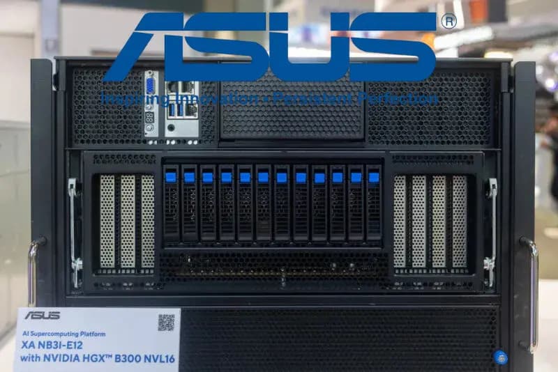 ASUS'un COMPUTEX 2025 standında sergilediği B200 ve B300 sunucuları