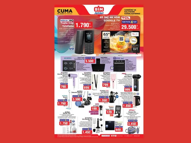 BİM Aktüel TCL TV ankastre set  elektrikli süpürge ve daha fazlasını satışa sunuyor