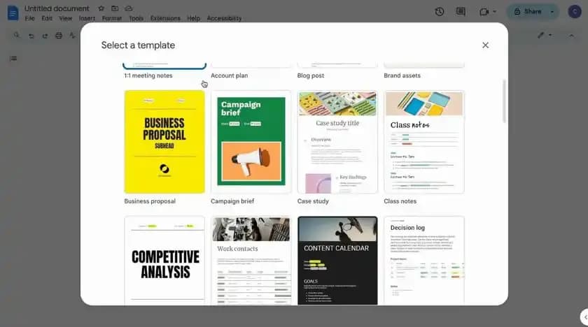 Google Docs, 40 Yeni Modern Şablonla Güncellendi