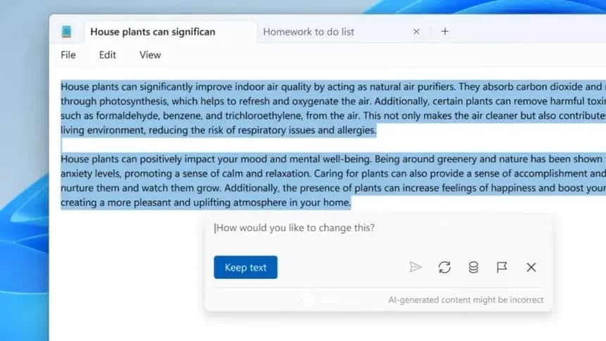 Microsoft Not Defteri Artık Yazı Yazabiliyor: Yapay Zekâ Destekli “Write” Özelliği Geldi