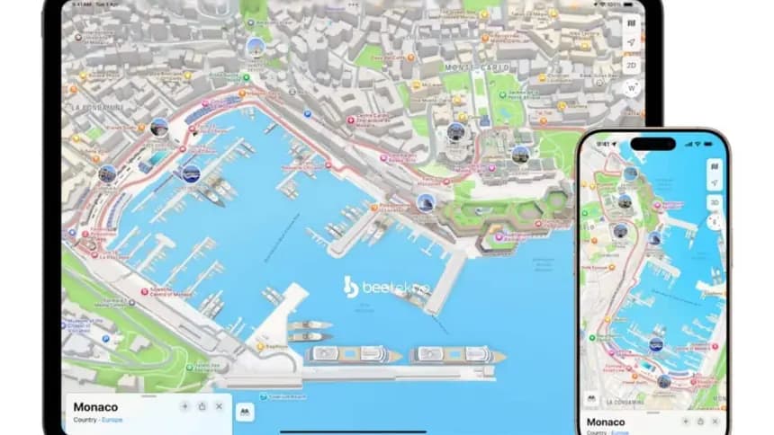 Apple, Monaco’ya Özel F1 Temalı Maps Güncellemesi Yaptı