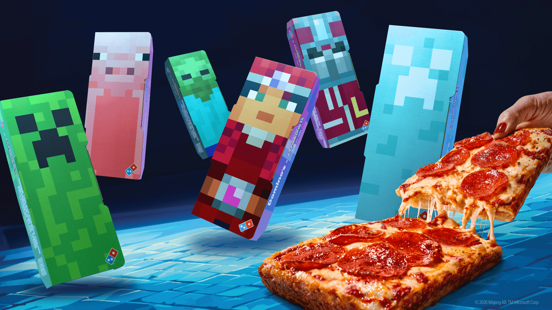 Minecraft ve Domino’s Pizza’dan Blok Şeklinde Pizza ve Oyun İçi Hediyelerle Özel İş Birliği