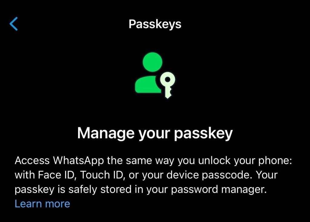 Whatsapp İos Uygulamasına Passkey Desteği Geldi