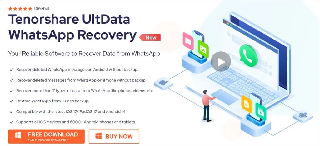 Tenorshare UltData WhatsApp Kurtarma'yı İndirin