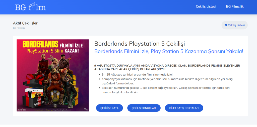 BG Film'den Borderlands PlayStation 5 Çekilişi