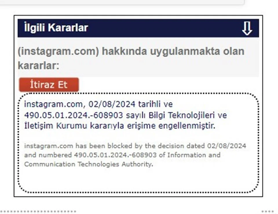 Instagram'a Erişim Engeli Getirildi