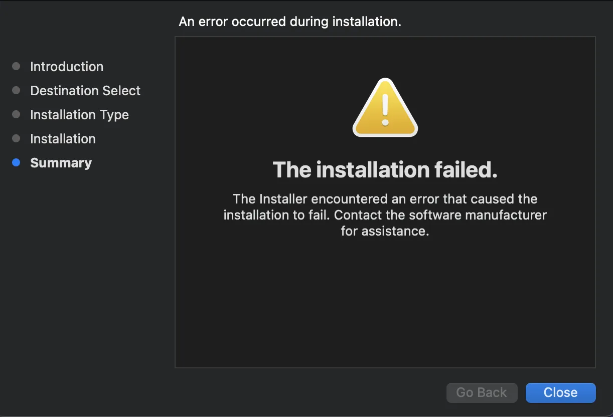 Installation-error